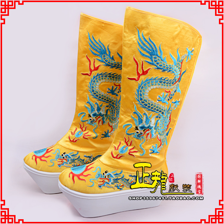 尖扎皇帝龙靴变脸靴绣龙靴子厚底官靴 好龙高靴