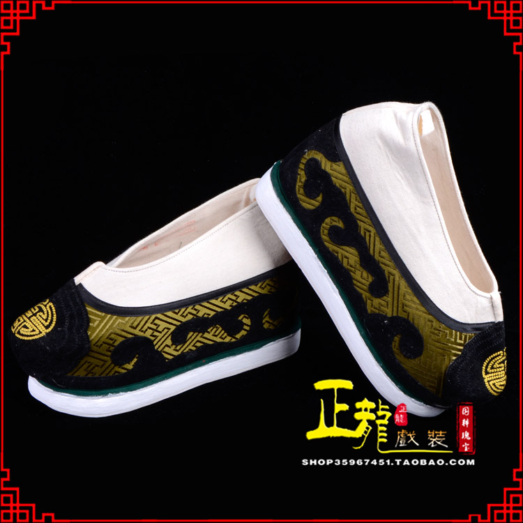 尖扎戏鞋方口鞋老生鞋老旦鞋三义斋纸底内高福字履